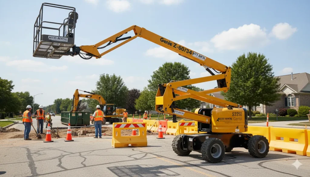 60' articulating boom lift, Diesel_DF